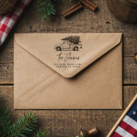 Vintage 1950s Truck&Tree Country Christmas Address
