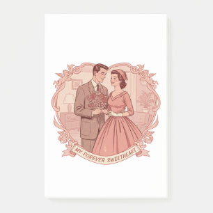 Vintage 1950s Valentine Couple – Retro Romantic Post-it Notes