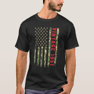 Vintage 1951 American Flag Camo 71 Years Old 71st T-Shirt
