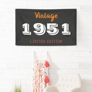 Vintage 1951 Limited Edition 75th Birthday Party Banner