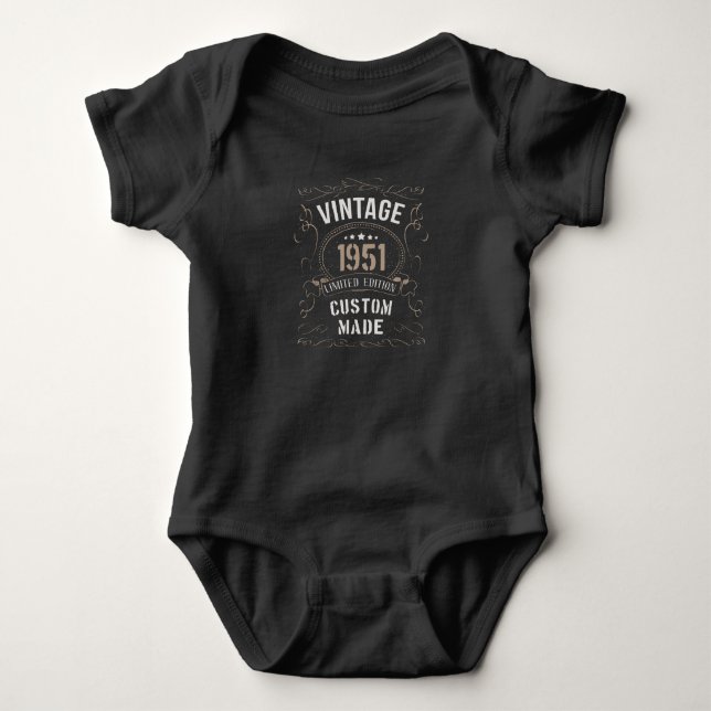 Vintage 1951 Limited Edition Custom made Baby Bodysuit (Front)