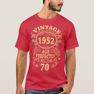 Vintage 1952 The Man Myth Legend 70 Year Old Birth T-Shirt