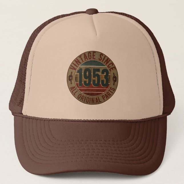 VINTAGE 1953 BIRTHDAY GIFT TRUCKER HAT (Front)