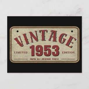 Vintage 1953 Limited Edition All Original Parts Postcard