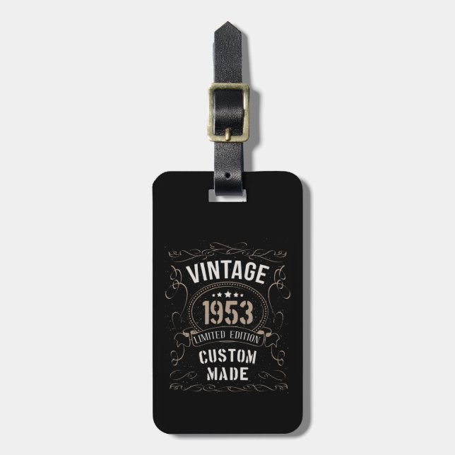 Vintage 1953 Limited Edition Custom made Luggage Tag (Front Vertical)