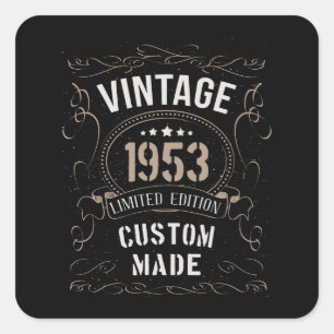 Vintage 1953 Limited Edition Custom made Square Sticker