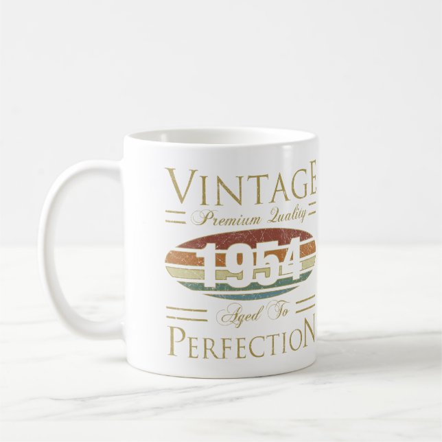 Vintage 1954 70th Birthday Coffee Mug (Left)