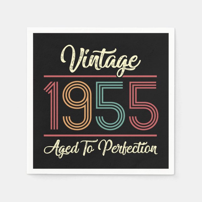 Vintage 1955 70th Birthday Napkin (Front)