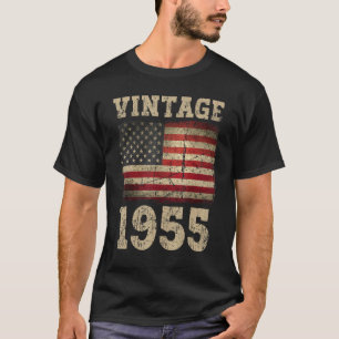 Vintage 1955 American Flag Birthday Squad For Usa T-Shirt