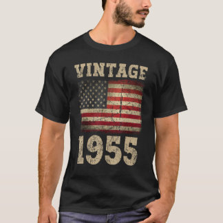 Vintage 1955 American Flag Birthday Squad For Usa T-Shirt