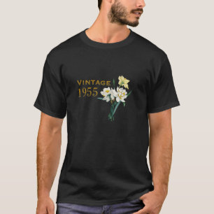 Vintage 1955 Daffodil Flower 70th Birthday Mothers T-Shirt