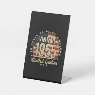 Vintage 1955 Limited Edition 70-Year-Old Gifts USA Pedestal Sign