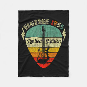 Vintage 1955 Retro 70th Birthday 70 Years Old Guit Fleece Blanket