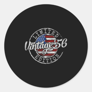 Vintage 1956 69th Birthday Gifts For Men Women 69  Classic Round Sticker