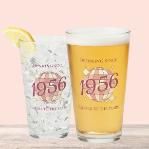 Vintage 1956 70th birthday retro purple glass