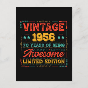 Vintage 1956 Made in 1956 70th Birthday 70 Years  Postcard