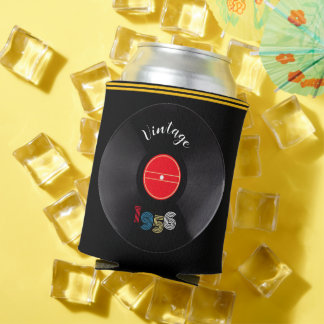 Vintage 1956 Record 70th Birthday Retro Stripe  Can Cooler