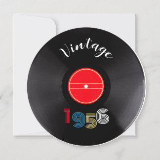 Vintage 1956 Record 70th Birthday Retro Stripe Invitation