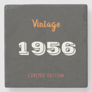 Vintage 1956 Stone Coaster – 70th Birthday Gift 