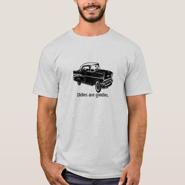 VIntage 1957 Chevy with customisable text. T-Shirt (Front)
