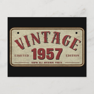 Vintage 1957 Limited Edition All Original Parts Postcard