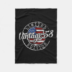 Vintage 1958 67th Birthday Gifts For Men Women 67 Fleece Blanket