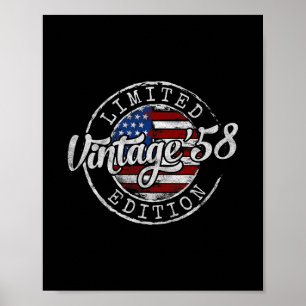 Vintage 1958 67th Birthday Gifts For Men Women 67 Poster