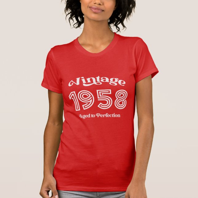 Vintage 1958 Birthday, Aged to Perfection T-Shirt (Front)