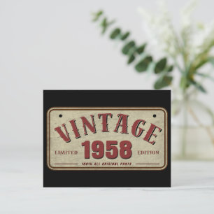 Vintage 1958 Limited Edition All Original Parts Postcard