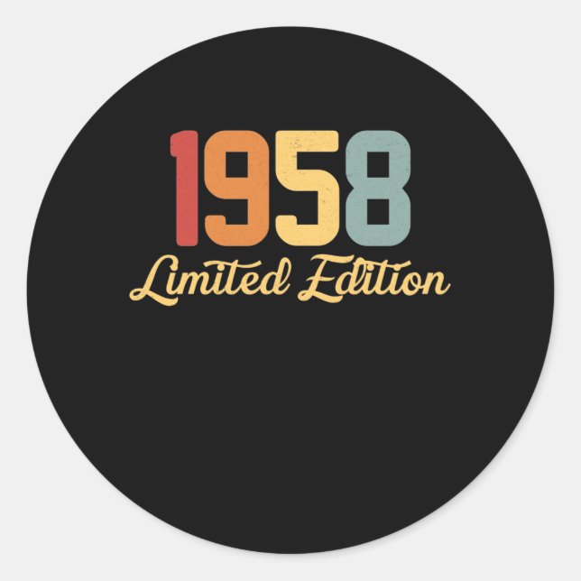 Vintage 1958 Limited Edition Classic Round Sticker (Front)