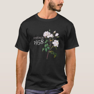 Vintage 1958 White Rose Flower Mothers Day Birthda T-Shirt
