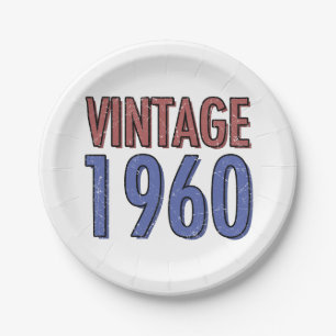 Vintage 1960 60th Birthday Paper Plate