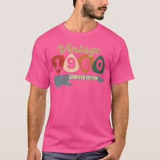 Vintage 1960 Birthday Retro Guitar Birthday Party T-Shirt