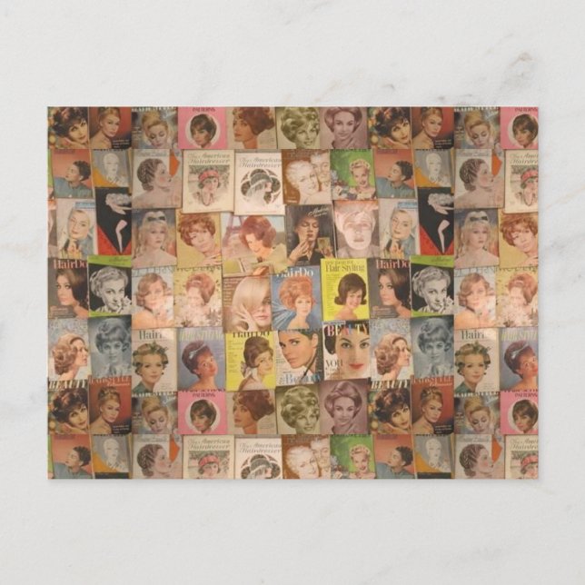 Vintage 1960 Hairstyles Collage Mother's Day Postcard (Front)