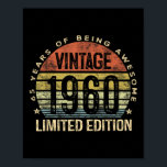 Vintage 1960 Limited Edition 65-year-old Gifts 65t Poster<br><div class="desc">Vintage 1960 Limited Edition 65-year-old Gifts 65th Birthday</div>