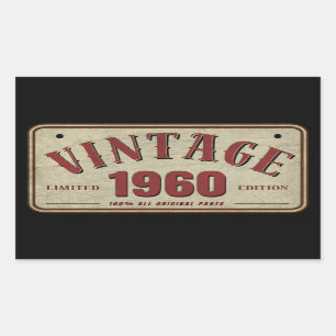 Vintage 1960 Limited Edition All Original Parts Rectangular Sticker