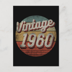 VINTAGE 1960 MEN WOMEN BIRTHDAY GIFT POSTCARD
