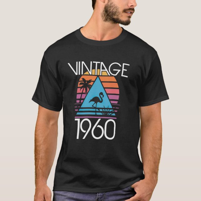 Vintage 1960 Retro Synthwave Graphic T-Shirt (Front)