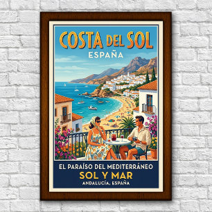Vintage 1960s Costa del Sol, Spain Travel Poster