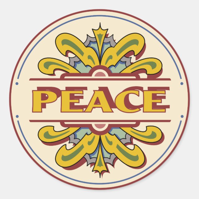Vintage 1960s Design Peace Sticker (Front)
