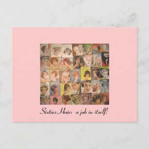 Vintage 1960s Hairstyles Collage Postcard