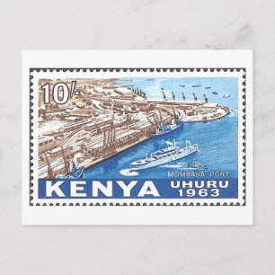 Vintage 1960s Kenya Stamp Postcard