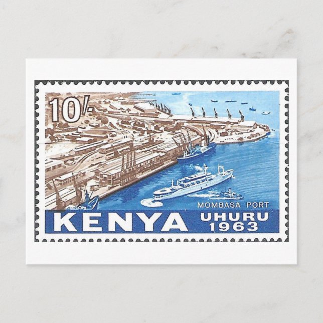 Vintage 1960s Kenya Stamp Postcard (Front)