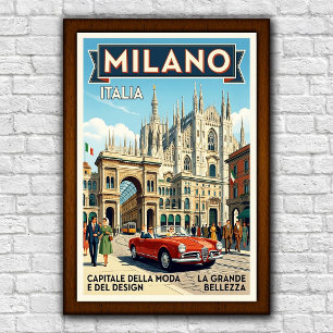 Vintage 1960s Milan, Italy Travel Poster