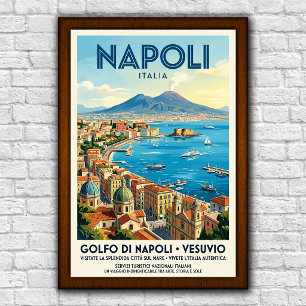 Vintage 1960s Naples, Italy Travel Poster