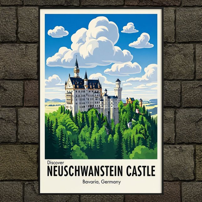 Vintage 1960s Neuschwanstein Castle Travel Poster (Creator Uploaded)