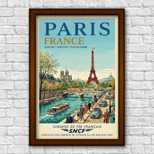 Vintage 1960s Paris, France Travel Poster