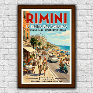 Vintage 1960s Rimini, Italy Travel Poster