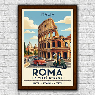 Vintage 1960s Rome, Italy Travel Poster