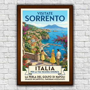 Vintage 1960s Sorrento, Italy Travel Poster
